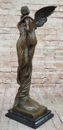 Cupid Eros & Psyche Angelic Romantic Lovers Hot Cast Bronze Sculpture Statue on Marble Base