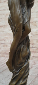 Cupid Eros & Psyche Angelic Romantic Lovers Hot Cast Bronze Sculpture Statue on Marble Base