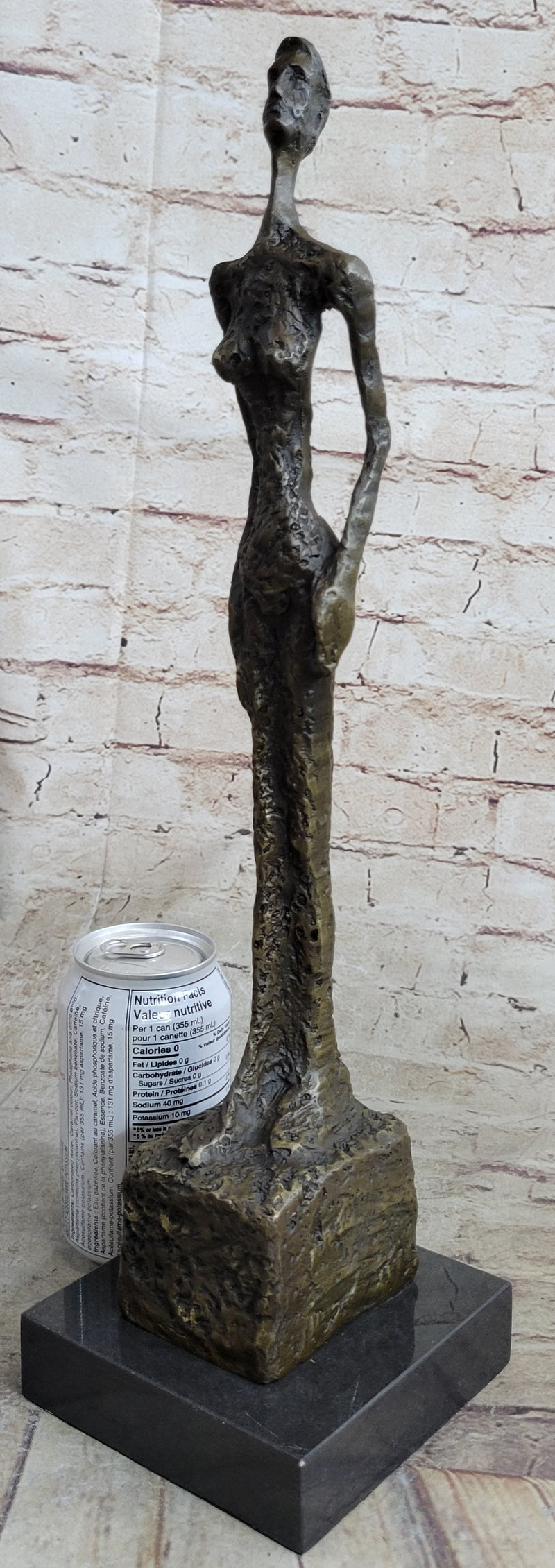 WOMAN OF VENICE IV after Giacometti Bronze Statue Sculpture Modern Art 17" x 5"