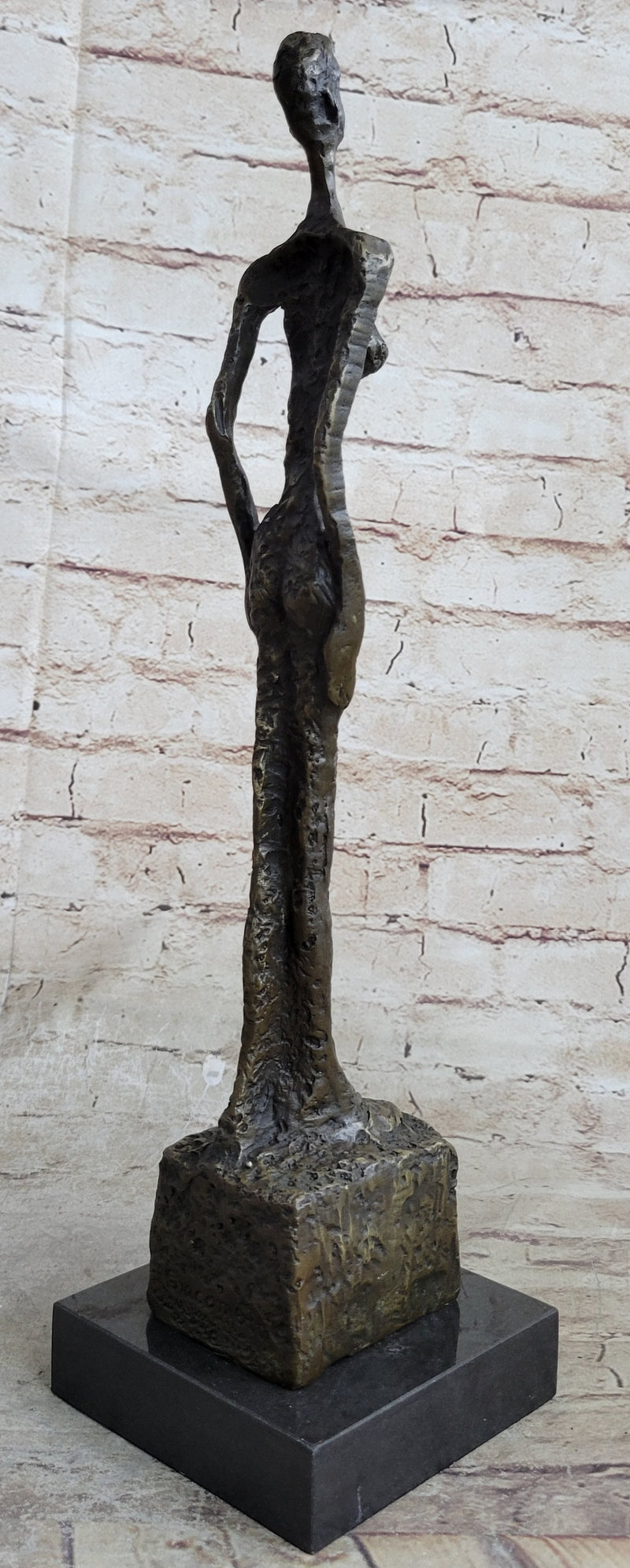 WOMAN OF VENICE IV after Giacometti Bronze Statue Sculpture Modern Art 17" x 5"