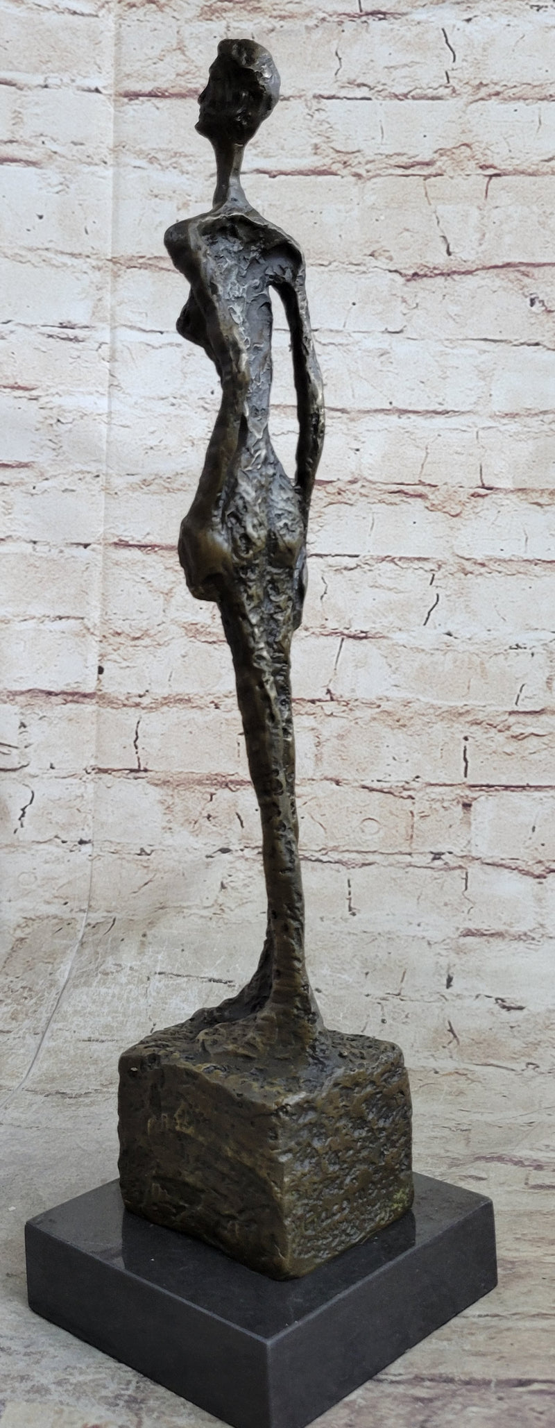 WOMAN OF VENICE IV after Giacometti Bronze Statue Sculpture Modern Art 17" x 5"