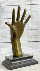 Surreal Bronze Sculpture Hand w/ Ear Statue Modern Art Abstract Signed Original 13" x 5"