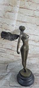 Abstract Winged Angel Nude Female Figure Bronze Sculpture Statue Original Vitaleh