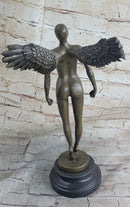 Abstract Winged Angel Nude Female Figure Bronze Sculpture Statue Original Vitaleh