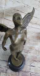 Abstract Winged Angel Nude Female Figure Bronze Sculpture Statue Original Vitaleh