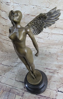 Abstract Winged Angel Nude Female Figure Bronze Sculpture Statue Original Vitaleh