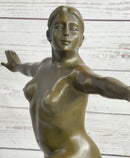 Fernando Botero Nude Girl Kicking Bronze Metal Statue Sculpture Modern Art 17" x 11"