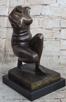 Signed Barbedienne Nude Female Torso Bronze Sculpture Statue Marble Base Sale
