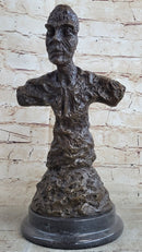Bust of Diego Surreal Male Sculpture Bronze Statue by Alberto Giacometti 15" x 7"