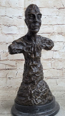 Bust of Diego Surreal Male Sculpture Bronze Statue by Alberto Giacometti 15" x 7"