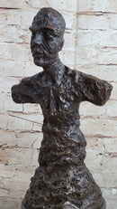 Bust of Diego Surreal Male Sculpture Bronze Statue by Alberto Giacometti 15" x 7"