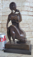 Hand Made Modern Abstract Female Bronze Statue Sculpture Tribute To Picasso Decor