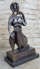Hand Made Modern Abstract Female Bronze Statue Sculpture Tribute To Picasso Decor