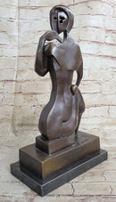 Hand Made Modern Abstract Female Bronze Statue Sculpture Tribute To Picasso Decor