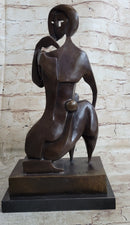 Hand Made Modern Abstract Female Bronze Statue Sculpture Tribute To Picasso Decor