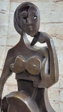 Hand Made Modern Abstract Female Bronze Statue Sculpture Tribute To Picasso Decor