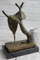 The Persistence of Memory Melting Clock by Salvador Dali Bronze Statue Sculpture 12" x 8"
