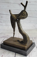 The Persistence of Memory Melting Clock by Salvador Dali Bronze Statue Sculpture 12" x 8"