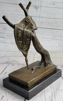 The Persistence of Memory Melting Clock by Salvador Dali Bronze Statue Sculpture 12" x 8"