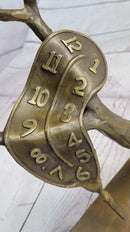 The Persistence of Memory Melting Clock by Salvador Dali Bronze Statue Sculpture 12" x 8"