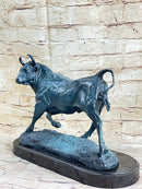 Wall Street Bull Green Patina Bronze Statue Sculpture Figure Stock Market 11" x 16"