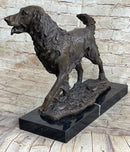 Bronze Golden Retriever Sculpture – Realistic Dog Statue on Marble Base