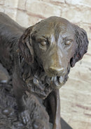 Bronze Golden Retriever Sculpture – Realistic Dog Statue on Marble Base