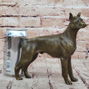 Boxer Dog Bronze Metal Statue Sculpture Collectible Decor Signed Art 8" x 9"