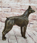 Boxer Dog Bronze Metal Statue Sculpture Collectible Decor Signed Art 8" x 9"