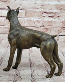 Boxer Dog Bronze Metal Statue Sculpture Collectible Decor Signed Art 8" x 9"