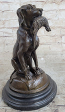 Moigniez Labrador Hunting Dog Duck Bronze Figurine Art Deco Animal Figure Decor