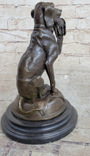 Moigniez Labrador Hunting Dog Duck Bronze Figurine Art Deco Animal Figure Decor