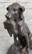 Moigniez Labrador Hunting Dog Duck Bronze Figurine Art Deco Animal Figure Decor