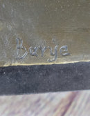 Signed Barye Cougar Lion Tiger Wild Animal Circus Cage Bronze Sculpture Statue