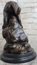 Signed Barye African Wild Cat Jungle Lion Bronze Statue Sculpture Figurine Art