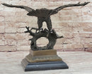BRONZE Eagle Hawk Falcon Osprey Garden Park Zoo Statue Marble Base Figure Decor