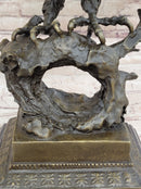 BRONZE Eagle Hawk Falcon Osprey Garden Park Zoo Statue Marble Base Figure Decor