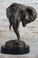 Elephant Head Bust Bronze Sculpture Statue Figure Original Signed Wildlife Art by Milo