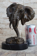 Elephant Head Bust Bronze Sculpture Statue Figure Original Signed Wildlife Art by Milo