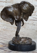 Elephant Head Bust Bronze Sculpture Statue Figure Original Signed Wildlife Art by Milo