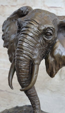 Elephant Head Bust Bronze Sculpture Statue Figure Original Signed Wildlife Art by Milo