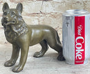 German Shepherd Puppy Dog Bronze Figurine Figure Sculpture Collectible 6" x 9"