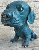 Bobble Head Style Labrador Retriever Puppy Dog Bronze Metal Figure Statue Art