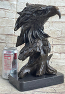 Signed Original Milo American Eagle On A Tree Branch Marble Bronze Sculpture Art