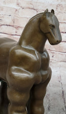 Modern Art Trojan Horse Bronze Statue Sculpture after Botero Boterismo 10" x 10"
