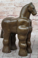 Modern Art Trojan Horse Bronze Statue Sculpture after Botero Boterismo 10" x 10"