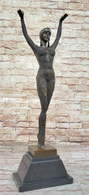 Dourga by Dimitri Chiparus - Art Deco Bronze Dancer Female Figure on Marble Base