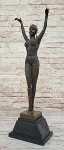 Dourga by Dimitri Chiparus - Art Deco Bronze Dancer Female Figure on Marble Base
