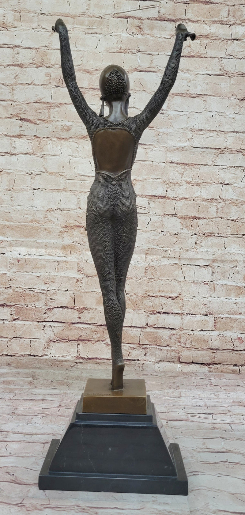 Dourga by Dimitri Chiparus - Art Deco Bronze Dancer Female Figure on M