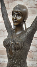 Dourga by Dimitri Chiparus - Art Deco Bronze Dancer Female Figure on Marble Base